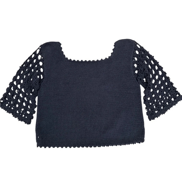 Navy blue square neck sweater - Picture 1 of 4